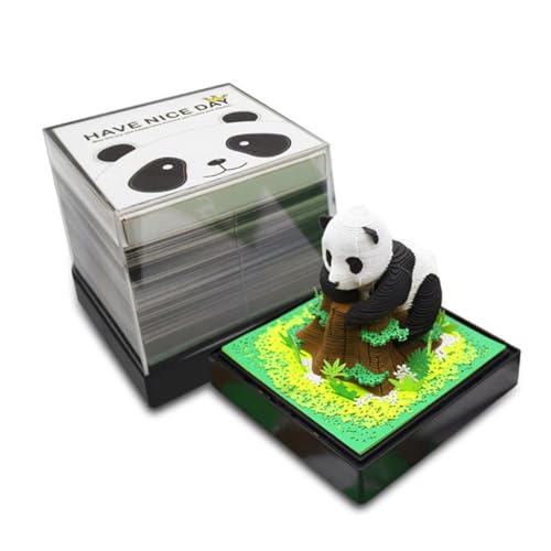 Zeitmesser-Kalender 2024, kreativer Panda-Zeitmesser, Kalender, Notizblock, Schreibtischkalender mit LED-Lichtern, Panda-Modle-Kunst-Notizblock, 3D-Kunstkalender, Papierschnitzerei, Geschenk von EIRZNGXQ