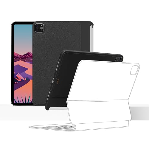 EISSCCE iPad Pro Hülle - Kompatibel mit Magic & Smart Keyboard Folio, funktioniert mit 2020-2022 12,9 Zoll iPad Pro, magnetische Hülle unterstützt Apple Pencil Aufladen (Schwarz) von EISSCCE