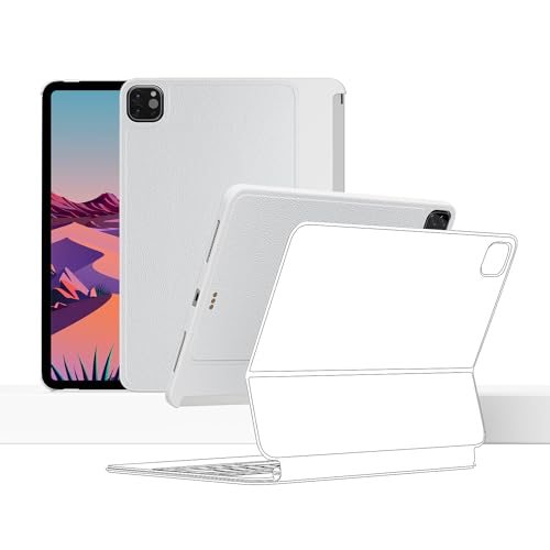 EISSCCE iPad Pro Hülle - Kompatibel mit Magic Keyboard & Smart Keyboard Folio, funktioniert mit 2020-2022 12,9 Zoll iPad Pro, magnetische Hülle unterstützt Apple Pencil Aufladen (Weiß) von EISSCCE