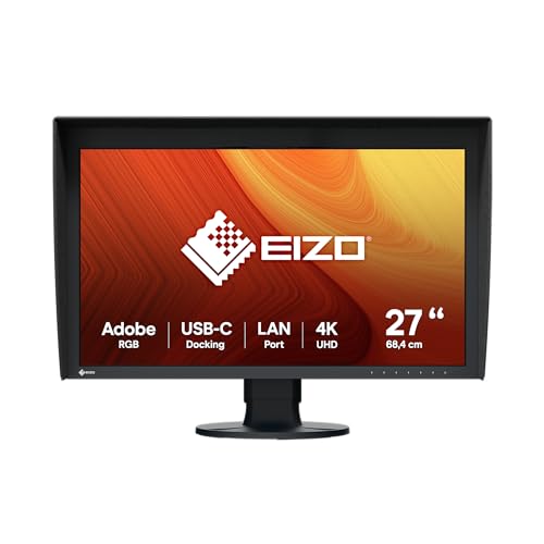 EIZO ColorEdge CG2700X 68,4 cm (27 Zoll) Grafik Monitor (HDMI, USB Hub, USB-C, RJ-45 LAN, KVM Switch, DisplayPort, 3840 x 2160 (4K UHD), 99% AdobeRGB, 98% DCI-P3) schwarz von EIZO