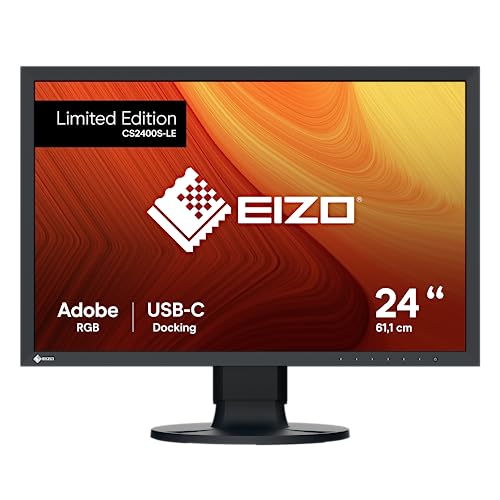 EIZO ColorEdge CS2400S-LE 61,1 cm (24,1 Zoll) Grafik Monitor (HDMI, USB Hub, USB-C, KVM Switch, DisplayPort, 1920 x 1200, 99% AdobeRGB, 95% DCI-P3) schwarz von EIZO