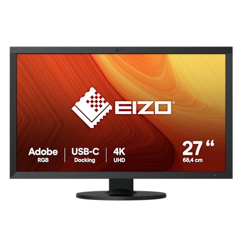 EIZO ColorEdge CS2740 68,4 cm (27 Zoll) Grafik Monitor (DVI-D, HDMI, USB 3.1 Hub, USB 3.1 Typ C, DisplayPort, 10 ms Reaktionszeit, Auflösung 3840 x 2160 (4K UHD), Wide Gamut) schwarz von EIZO