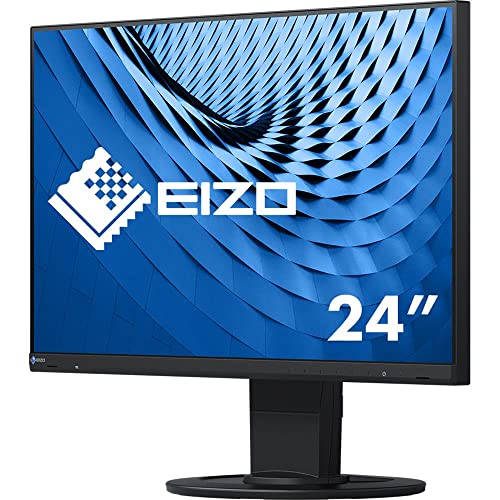 EIZO FlexScan EV2460-BK 60,5 cm (23,8 Zoll) Ultra-Slim Monitor (DVI-D, HDMI, D-Sub, USB 3.1 Hub, DisplayPort, 5 ms Reaktionszeit, Auflösung 1920 x 1080) schwarz von EIZO