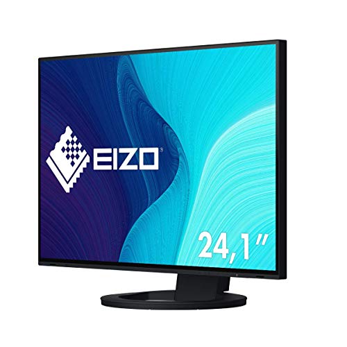 EIZO FlexScan EV2485-BK 61,1 cm (24,1 Zoll) Monitor (HDMI, USB 3.1 Hub, USB 3.1 Typ C, DisplayPort, 5 ms Reaktionszeit, Auflösung 1920 x 1200) schwarz von EIZO