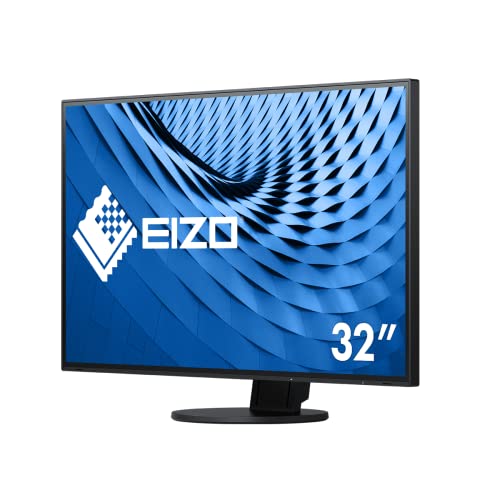 EIZO FlexScan EV3285-BK 80 cm (31,5 Zoll) Ultra-Slim Monitor (HDMI, USB 3.1 Hub, USB 3.1 Typ C, DisplayPort, 5 ms Reaktionszeit, Auflösung 3840 x 2160 (4K UHD)) schwarz von EIZO
