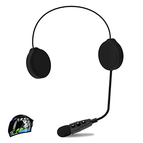 EJEAS E1+ Motorradhelm Bluetooth 5.1 Headset, mit CVC-Geräuschunterdrückung Funktion und 3D-Soundeffekten, Motorradhelm Kopfhörerlaut Sprecher zum Verbinden von 2 Mobiltelefonen von EJEAS