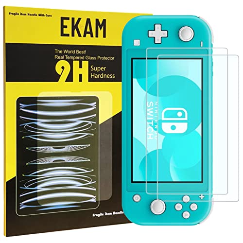 EKAM [2 Pack] Displayschutzfolie für Nintendo Switch Lite 2019, Transparent HD Clear Anti-Scratch Displayschutzfolie für Nintendo Switch DS 5,5 Zoll Schutzglas Abdeckung Schutz für Switch von EKAM
