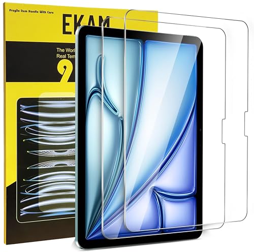 EKAM [2 Pack Displayschutzfolie für iPad Air 11 Zoll M2 (2024), 9H Panzerglasfolie, HD Klar [Blasenfrei] für iPad Air 11 Zoll 2024 Displayschutzfolie Folie von EKAM
