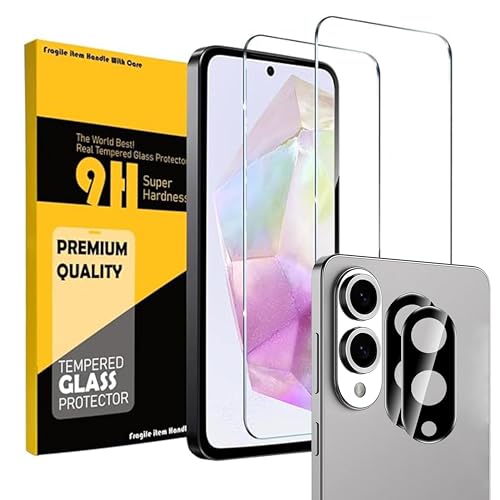 EKAM Displayschutzfolie [9H Härte] [Fingerabdruck-Entsperrung] für Samsung Galaxy S25 Egde 5G 6,66 Zoll, gehärtetes Glas für S25 Edge Schutzfolie, 2 Stück Kameralinsenschutz von EKAM