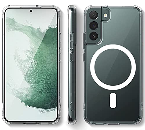 EKAM Magsafe kompatible Hülle für Samsung Galaxy S22 5G – MagSafe PC & TPU transparente Handyhülle mit eingebauten Magneten und erhöhten Kanten zum Schutz der Kameraabdeckung für Galaxy S22 5G EKAM Magsafe kompatible Hülle für Samsung Galaxy S22 5G – MagSafe PC & TPU transparente Handyhülle mit eingebauten Magneten und erhöhten Kanten zum Schutz der Kameraabdeckung für Galaxy S22 5G von EKAM