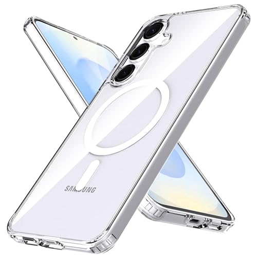 EKAM Magsafe kompatible Schutzhülle für Samsung Galaxy S25 Plus – MagSafe-PC- und TPU-Klar-Handyhülle mit eingebauten Magneten und erhöhten Kanten zum Schutz der Kamera-Abdeckung für Galaxy S25 Plus von EKAM