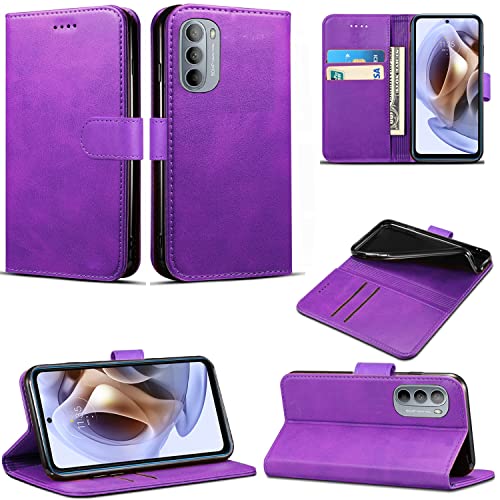 Für Motorola Moto G31 / G41 Hülle, Wallet Case Magnetische Flip Lederhülle mit Kartenfächern und Standfunktion für Moto G31 / G41 (lila) von EKAM