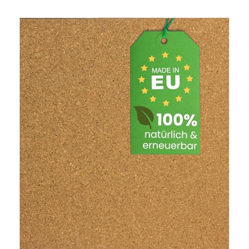 EKB Korkplatte 100x50cm 5mm stark I Natürliche Presskorkplatte für Pinnwand, Wanddekoration oder Schallschutz Akustikplatte I Umweltfreundliches DIY-Projektmaterial zum Basteln & Modellbau von EKB-Kork