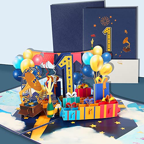 3D Geburtstagskarte, Pop Up Geburtstagskarte, POP Up 3D Karten Geburtstag, Hochzeitstagskarte mit Umschlag, Kreative Jubiläums-Grußkarten zum Falten für Familie, Freunde, Kinder, Verliebte, Eltern(1) von EKKONG