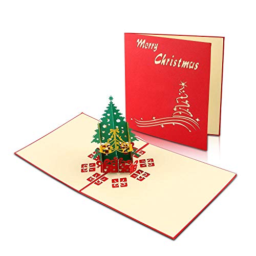 Pop-Up Karte Weihnachten, Weihnachts Grußkarten, 3D Karte, Weihnachtskarte in 3D, Weihnachtsbaumkarten und -Umschläge, Weihnachtsrentier, Hirschkarren, Handgemachte Geschenkkarten, Weihnachtsgeschenke von EKKONG