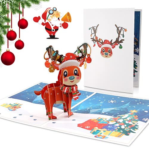 Pop-Up Karte Weihnachten Karten, Weihnachts-Grußkarten Weihnachtskarte in 3D, Karte 3D Pop-Up-Grußkarte mit Schönen Papier mit Umschlägen, Handgemachte Geschenkkarten, Weihnachtsgeschenke von EKKONG