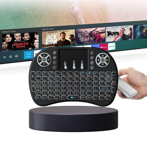 EKLAT Kabellose Mini-Tastatur mit Hintergrundbeleuchtung 2,4 GHz mit integriertem Touchpad – tragbare AZERTY-Tastatur für Android TV Box, PC, Smart TV – Hintergrundbeleuchtung 3 Farben – Weiß EKLAT Kabellose Mini-Tastatur mit Hintergrundbeleuchtung 2,4 GHz mit integriertem Touchpad – tragbare AZERTY-Tastatur für Android TV Box, PC, Smart TV – Hintergrundbeleuchtung 3 Farben – Weiß von EKLAT