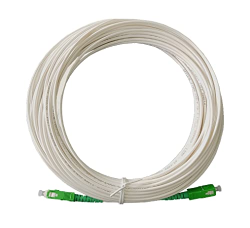 EKOPTIC Premium Glasfaserkabel, Orange, Sosh, SFR, Red, Kerzen, hochwertig, weich und verstärkt, Weiß mit SC/APC-SC/APC Steckern (20 m) von EKOPTIC