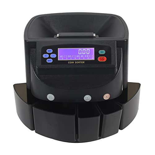 Banknotenzähler 9005 USD Coin America Coin Sorter Counter Machine mit LED Anzeige for Vereinigte Staaten von Amerika Stadt in Bank, Geschäft Schnelle Zählung(Noir) von EKOUQIN