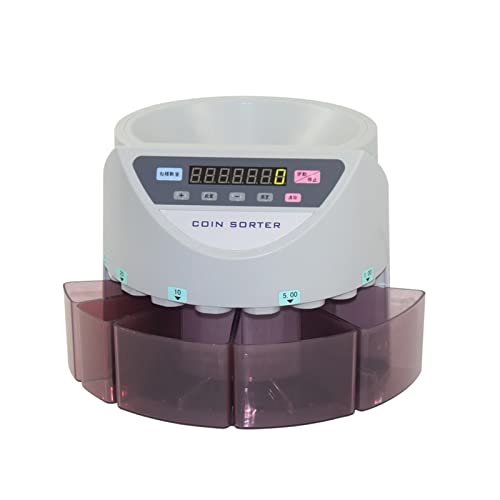 Banknotenzähler Bill Counter Machine Blue gemischte Münzwert Sortierer Euro -Münzzähler for europäische Marktmünzenzählmaschine mit 8 Geldrohr Schnelle Zählung(Malaysia) von EKOUQIN