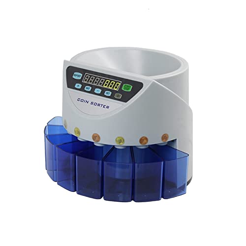 Banknotenzähler Bill Counter Machine Blue gemischte Münzwert Sortierer Euro -Münzzähler for europäische Marktmünzenzählmaschine mit 8 Geldrohr Schnelle Zählung(Saudi Arab Coins) von EKOUQIN