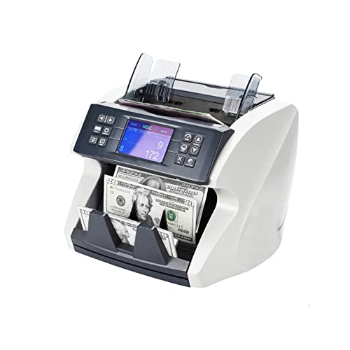 Banknotenzähler Geldzählermaschine 2 cis zeigen Gesamtwert 6-8 Mix Billnote Counting gefälschter Geld/gefälschte Währungswährung Erkennung von Inttrigient Bill Counter UV/mg/ir Schnelle Zählung von EKOUQIN