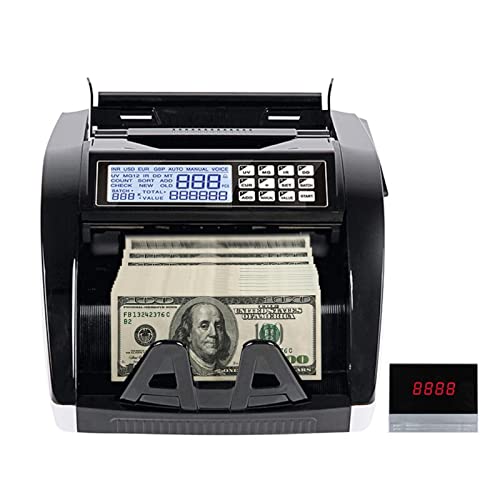 Banknotenzähler Geldzählermaschine Portable Mini Money Counter Fälschungsrechnung Detector Automatische Gelderkennung Top -Ladungsrechnungszählmaschine von UV mg Schnelle Zählung von EKOUQIN