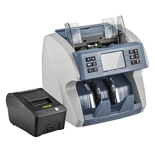 Banknotenzähler Geldzählermaschinengeschäftsregistrierkasse gefälschter Banknoten -Detektor mit 5 gefälschte Branchen for Euro USD Aud Bankengeschäfte Schnelle Zählung(Counter-Printer) von EKOUQIN