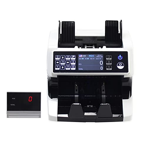 Banknotenzähler Money Counter Machine Screen Touch CIS Mix Value Counter High Precision Money Detector 6-8 Billnotes Counting Machine Schnelle Zählung(With display,EU) von EKOUQIN