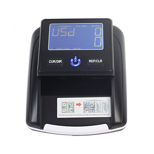 Banknotenzähler UV LED/LCD Lampenanzeige handlicher Banknote -Detektor USD/EUR Gefälschte Geld Euro Erkennungsmaschine Rechnungsschalter kostenloser Versand Schnelle Zählung(Blue 0.8mm) von EKOUQIN
