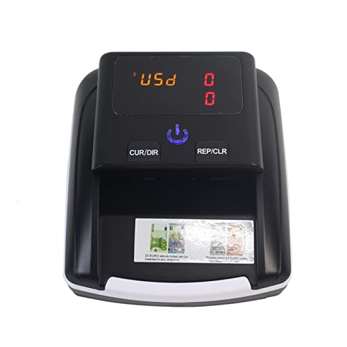 Banknotenzähler UV LED/LCD Lampenanzeige handlicher Banknote -Detektor USD/EUR Gefälschte Geld Euro Erkennungsmaschine Rechnungsschalter kostenloser Versand Schnelle Zählung(Noir) von EKOUQIN