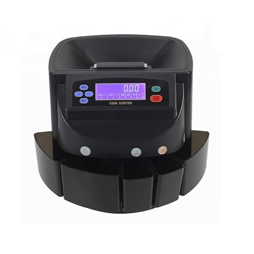 Banknotenzähler XD-9005 Münzzähler, Sortierer und Wrapper Professional Münzzählermaschine Automatischer Münzsortierer und Wrapper/Roller -Geräte Schnelle Zählung(USD) von EKOUQIN
