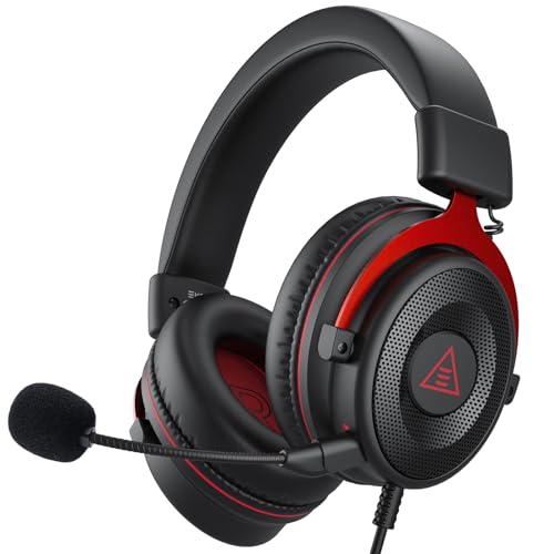 EKSA Gaming Headset, PC Headset mit Mikrofon, mit 3D Surround Sound, Rauschunterdrückung Mikrofon, 3.5 mm Kopfhörer mit Kabel für PC PS4 PS5 Switch Xbox One Laptop Tablet (E900) von EKSA