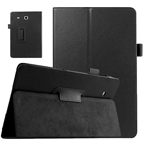 EKVINOR Schutzhülle für Galaxy Tab E 9.6 – Slim Leder Folio Stand Case Cover für Samsung Galaxy Tab E 9,6 Zoll Tablet (passend für alle Versionen SM-T560 T561 T565 und SM-T567V) – Schwarz von EKVINOR