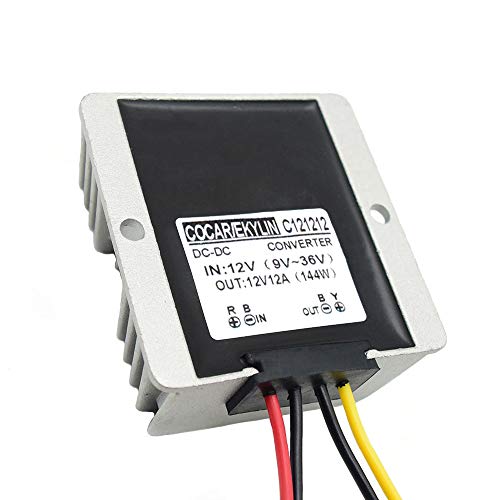 DC Spannungsregler, Auto 12V Netzteil Spannungsstabilisator 12A Überspannungsschutz 144W, DC Regler für Auto LKW Batterie Fahrzeug Boot Motor Solar System Schutz(DC 10-36V Eingang, DC 12V Ausgang) von EKYLIN