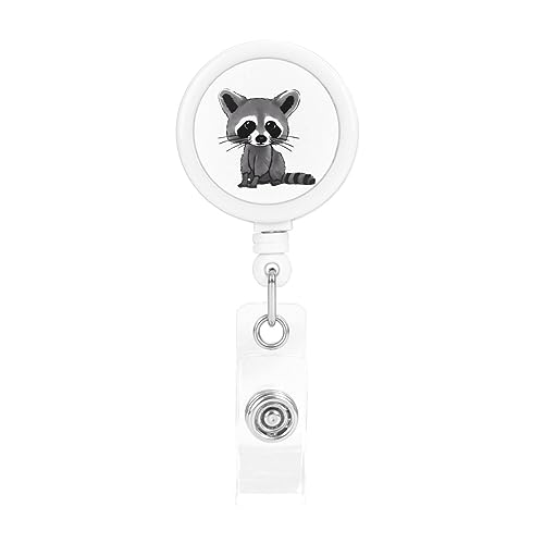 Cartoon Cute Raccoon Badge Reels Retractable Badge Holder with Alligator Clip Cute Nurse Badge Reel Name Decorative Badge Clip ID Card Holders for Office Worker Doctor Nurse von EKYOSHCZ