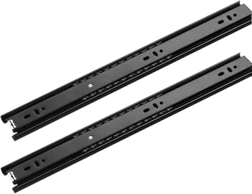 1 Paar Schubladenführungen, 3-fach faltbar, voll dehnbar, 8 10 12 14 16 18 20 22 24 Zoll, seitlich montiert, Teleskop-Gleitschienen, Metallkugellager, maximale Belastung 100 lbs(30CM/12IN) von EKsma
