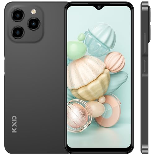 EL KXD A07 Handy Ohne Vertrag, 8GB+128GB/256GB Erweiterbar, 6.52" HD+ Display 4500mAh Android 12 4G Smartphone Günstig,Octa Core Prozessor, 13MP Panorama Kamera,Dual SIM 3 Steckplatz,Typ C,GPS-Schwarz von EL