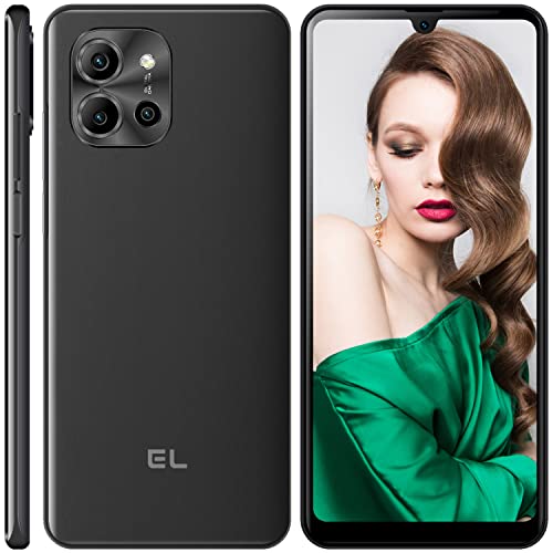 EL X80 Smartphone Ohne Vertrag,6.82 Zoll HD+ 13MP Kamera,Android 11 4G LTE Handy Günstig,4GB RAM/64GB ROM,5000mAh Akku,Fingerabdruck,Dual SIM-Schwarz von EL