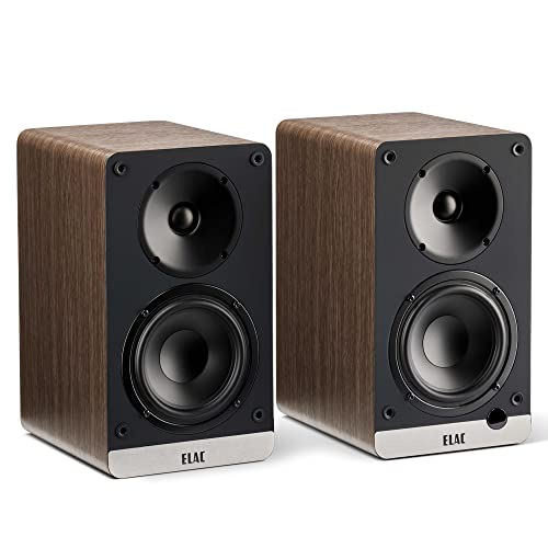 ELAC Kompakt Lautsprecher Debut ConneX DCB41, Boxen für Audiowiedergabe via HDMI, USB, Phono & Bluetooth, exzellenter Klang & hochwertiges Design, 1 Aktivlautsprecher-Set, Nussbaum von ELAC
