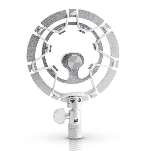 Blue Yeti und Yeti Pro & Snowball Mic Kompatibel Mikrofon Spinne mit Popschutz, Aluminium Mikrofonspinne mit Stoßdämpfer-Funktion für klare Tonaufnahmen mit Kondensatormikrofonen Silber von ELAORY