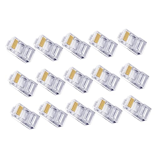 ELAYARD 100Stücke Ethernet Kabel Crimpverbinder Cat Netzwerkkabelstecker Transparent Kompakt Einfach zu Installieren für Lan Hohe Zuverlässigkeit von ELAYARD