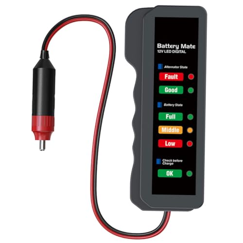 ELAYARD 12V Batteriemessgerät für Auto Digitaler Batterietester mit Anzeige Überlastungswarnung Langlebigem Material und Einfachem Handling für Präzise ELAYARD 12V Batteriemessgerät für Auto Digitaler Batterietester mit Anzeige Überlastungswarnung Langlebigem Material und Einfachem Handling für Präzise von ELAYARD