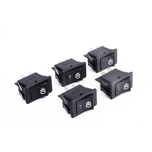ELAYARD 12V Spst Wippschalter mit Beleuchtung Runder Lichtschalter für Auto und Boot Einfach zu Installieren Lochgröße Grüne Lichtfarbe Ersatzschalter für Verschiedene von ELAYARD
