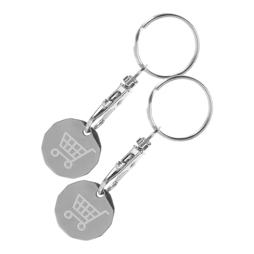 ELAYARD 2 Stück Einkaufswagen-Token Einkaufswagenchip-Schlüssel Einkaufswagen-Münze Einkaufswagenchip als Schlüsselanhänger Münzwagen Token Trolley-Token-Werkzeug Rostfreier Silber ELAYARD 2 Stück Einkaufswagen-Token Einkaufswagenchip-Schlüssel Einkaufswagen-Münze Einkaufswagenchip als Schlüsselanhänger Münzwagen Token Trolley-Token-Werkzeug Rostfreier Silber von ELAYARD