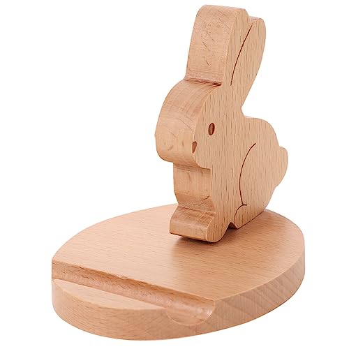 ELAYARD Holz Handyhalter im Niedlichen Hasen Design Tragbarer Telefonständer für Smartphones Tablets für Büro Zuhause Perfektes für Familie von ELAYARD