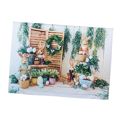 ELAYARD Osterhasen-Kulisse büro Dekoration Office Decoration Party Decoration Photography Background Festival Dekoration osterkaninchen Hintergrund Ostern-Fotowandhintergrund Vinyl von ELAYARD