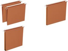 ELBA Dossiers suspendus DEFI FLEX, pour tiroir, fond V orange, carton kraft 230 g/m2, entr'axe: 330 mm, barrette - 1 St�ck (400126765) von ELBA