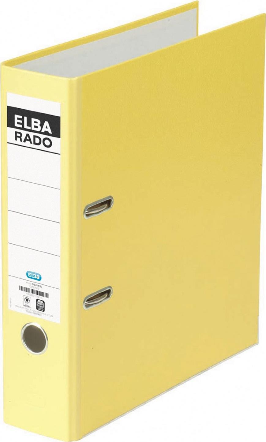 ELBA Ordner rado brillant, R�ckenbreite: 80 mm, gelb DIN A4, Einband au�en / innen aus Acrylaten veredeltem (10417 GB) von ELBA