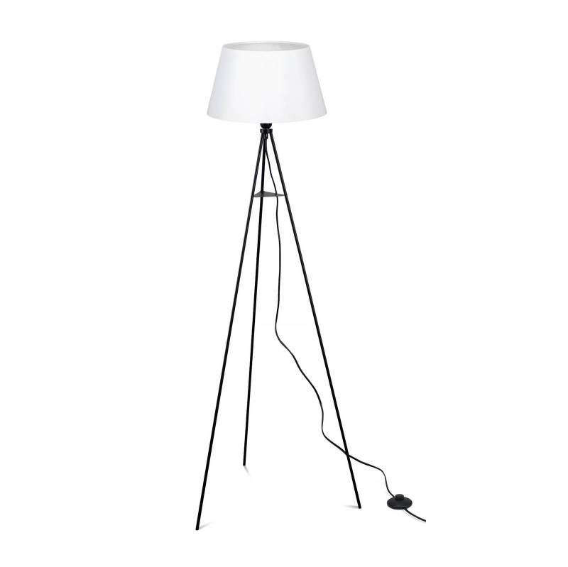 ELC Elsika Tripod-Stehleuchte, Stoffschirm, weiß von ELC